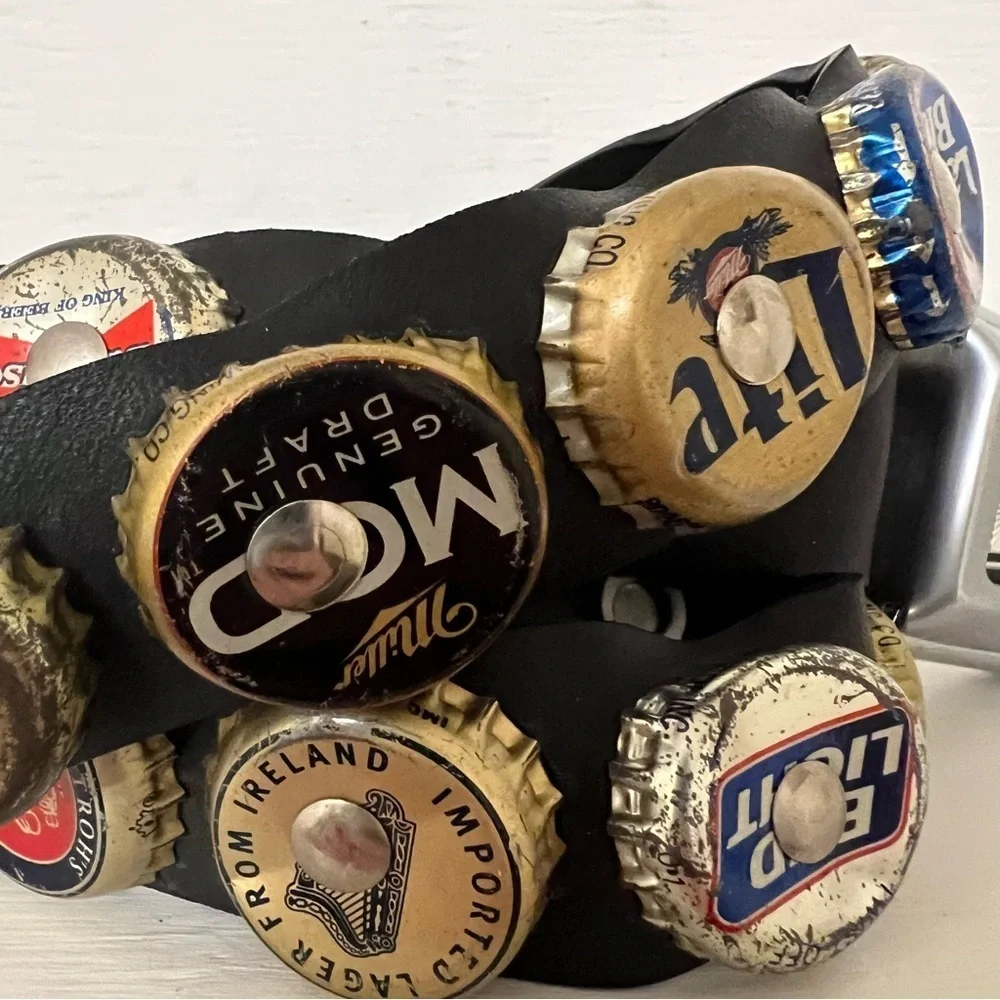 Vintage Seat Belt buckle beer cap belt rare unique conversation piece EUC - Picture 6 of 13